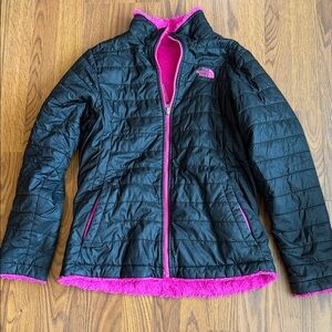 The North Face Black Jacket with Pink Accents